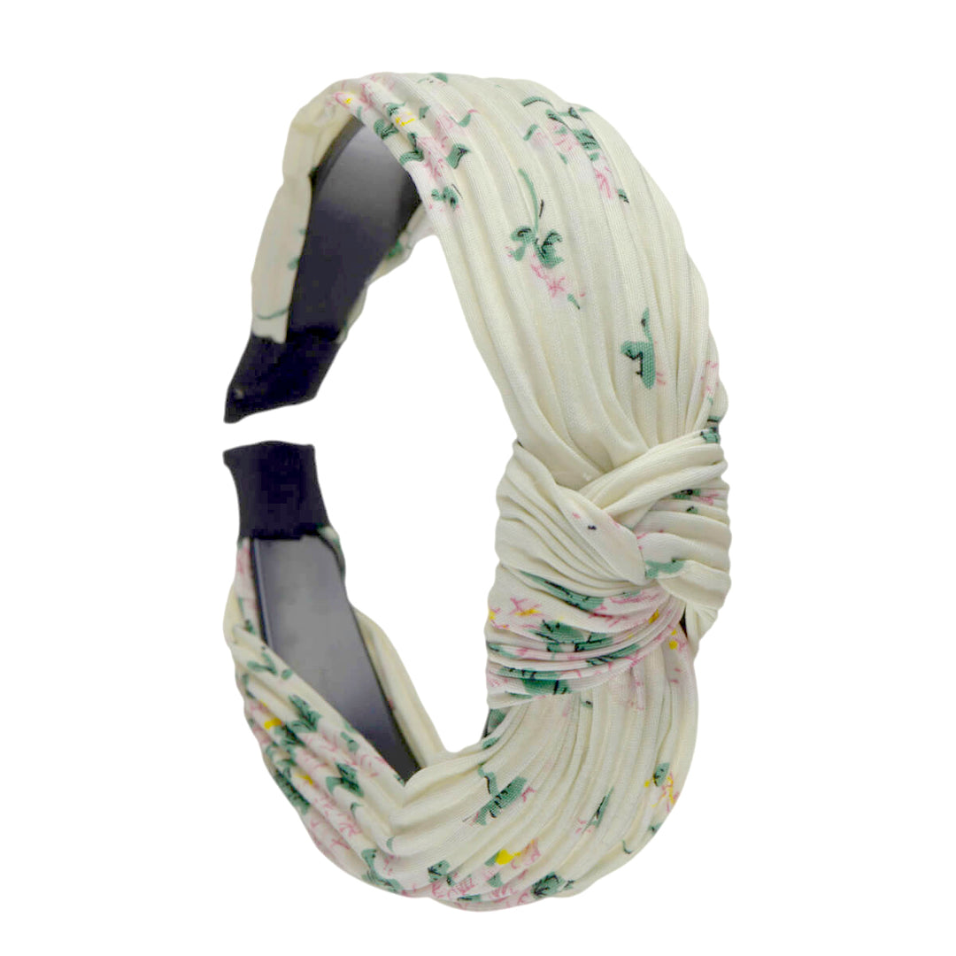 Pliseed Flower Pattern Hair Panel with a knot 2.9cm