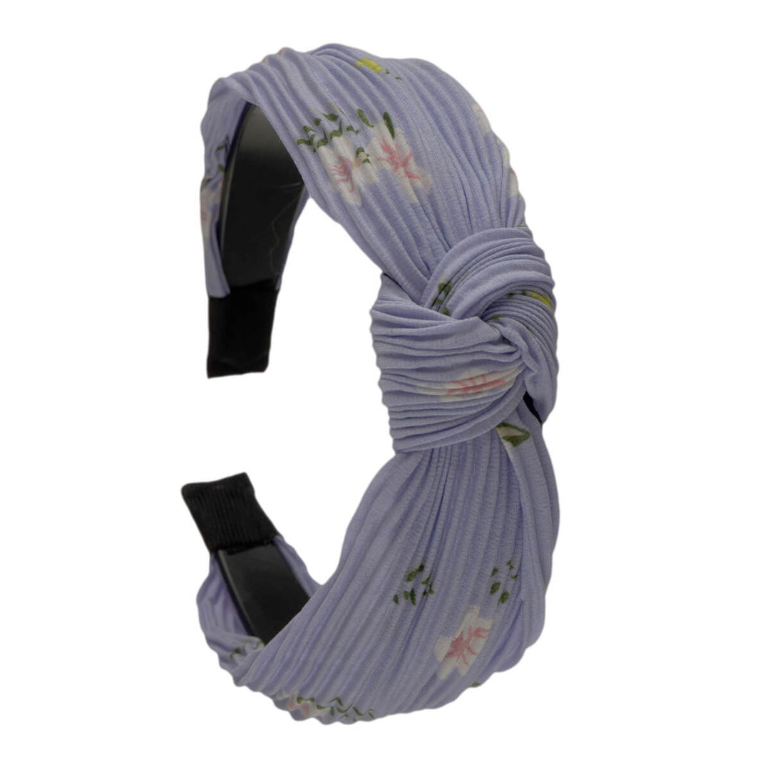 Pliseed Flower Pattern Hair Panel with a knot 2.9cm