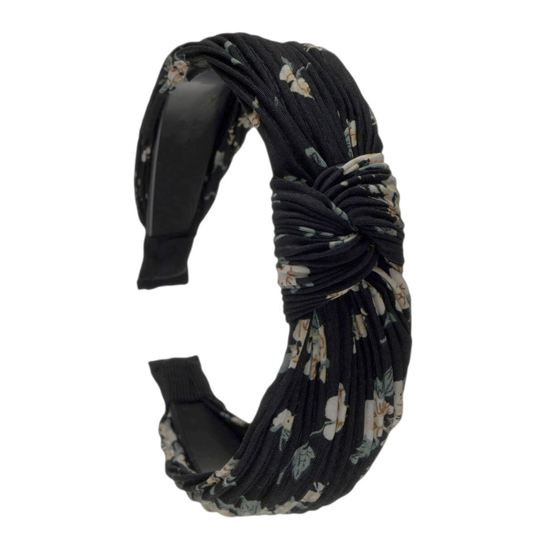 Pliseed Flower Pattern Hair Panel with a knot 2.9cm