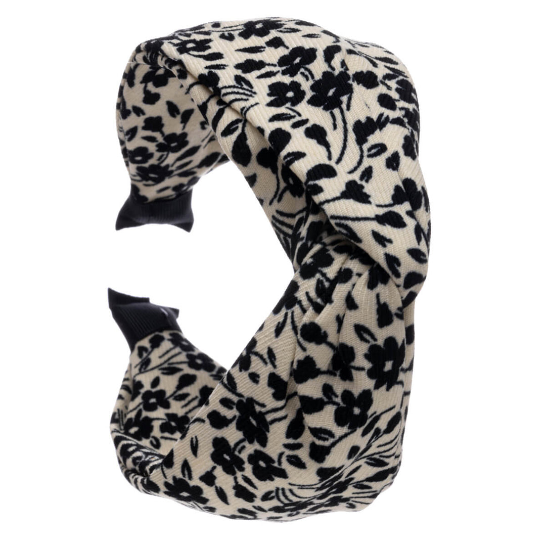 Flower pattern wide hairband 6,5cm