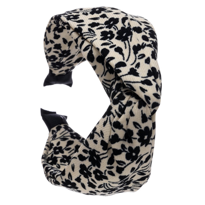 Flower pattern wide hairband 6,5cm