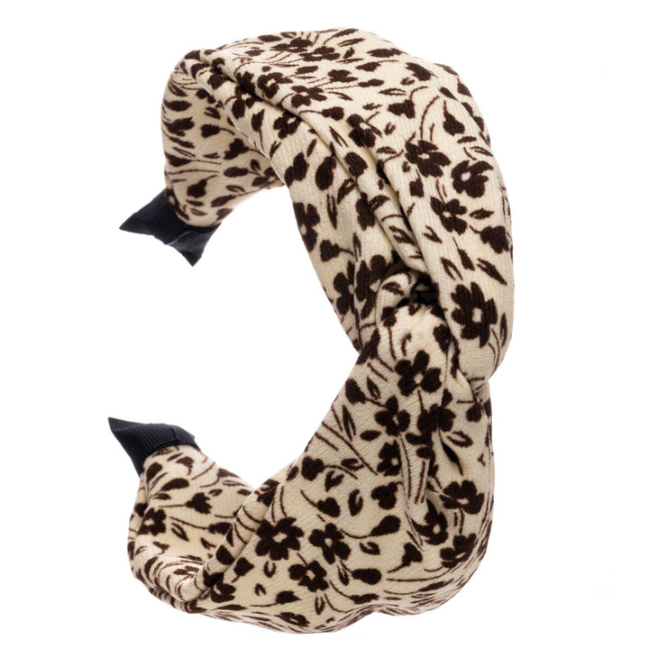 Flower pattern wide hairband 6,5cm