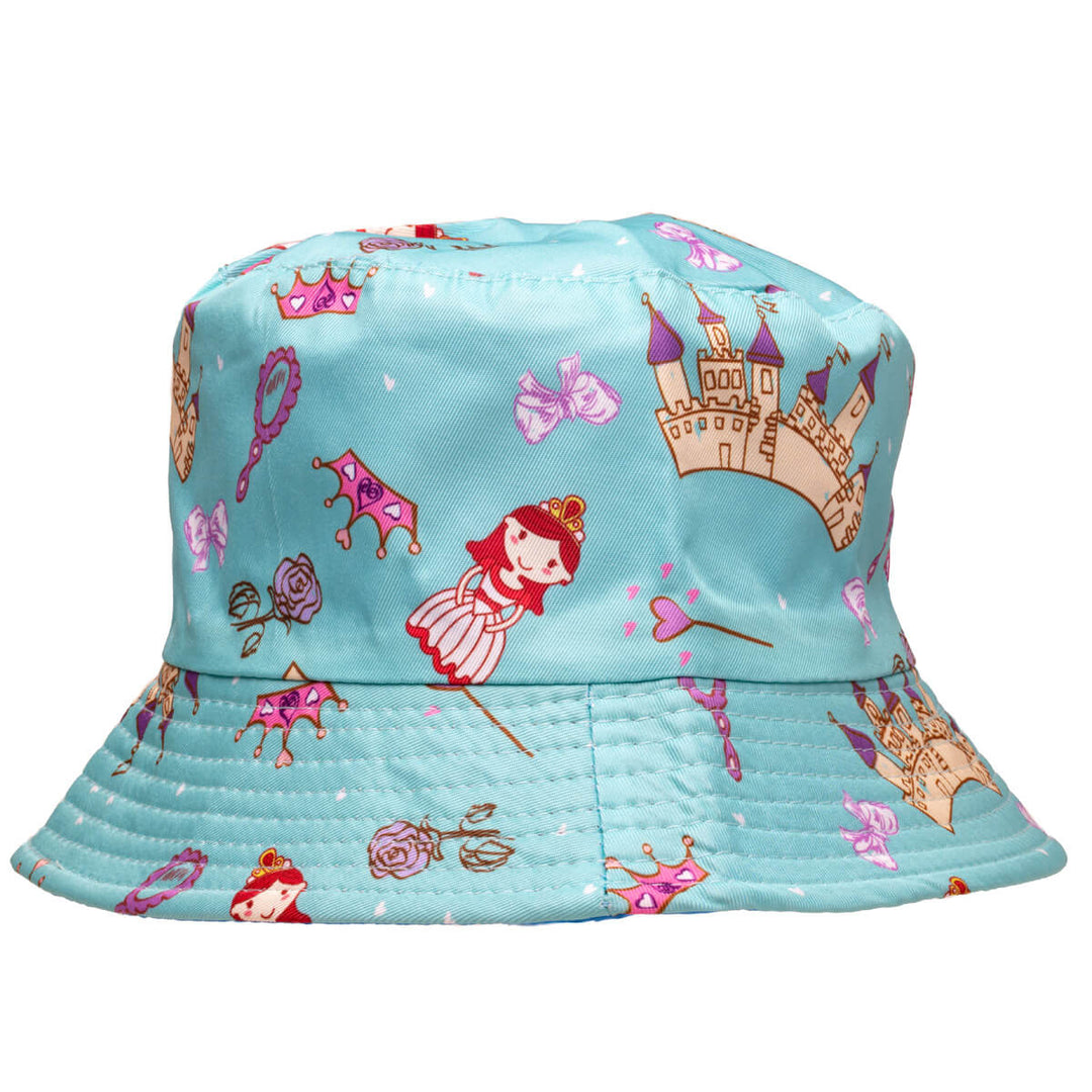 Patterned children's fishing hat reversible