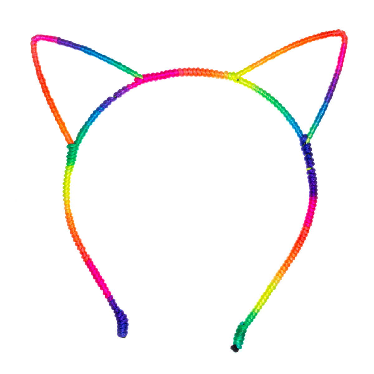Hårband med kattöron i regnbågsfärg