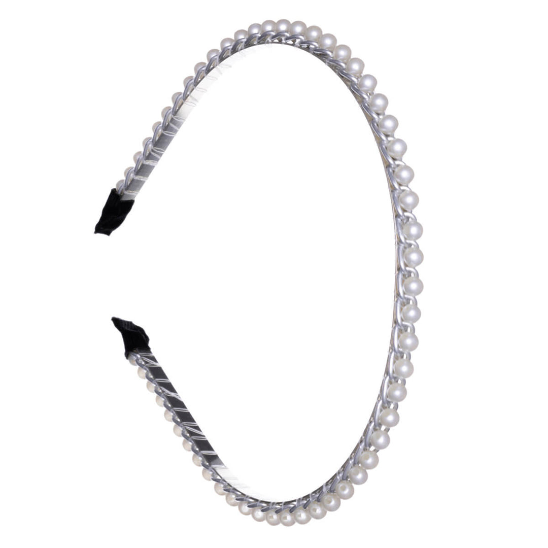 Kedja pärla halsband pärla hårspänne 6mm