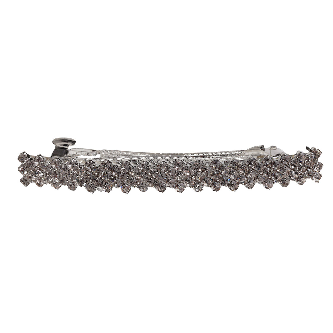 A glittering rhinestone hair buckle