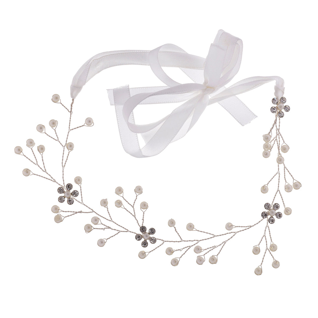 Shapeable knotted hair ornament pearl 27cm