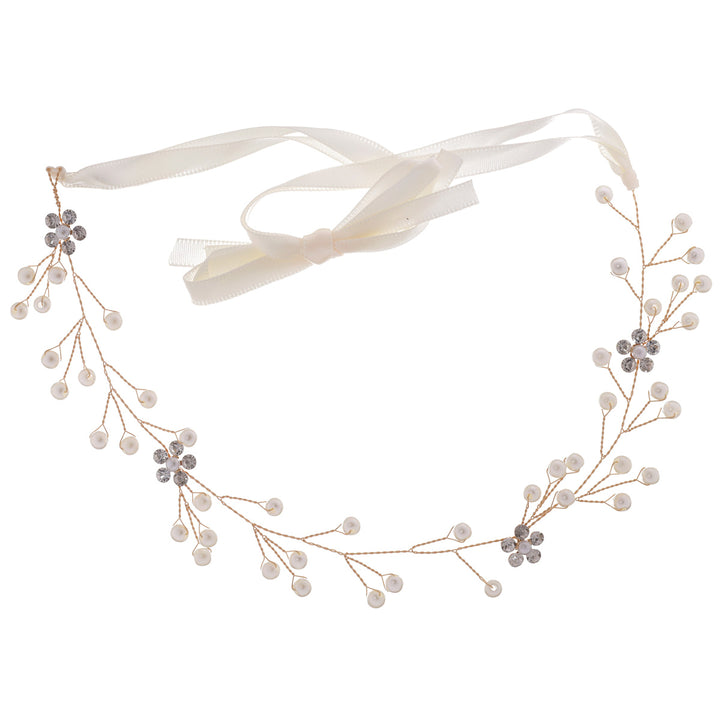 Shapeable knotted hair ornament pearl 27cm
