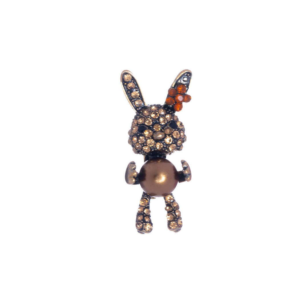 A stone bunny brooch