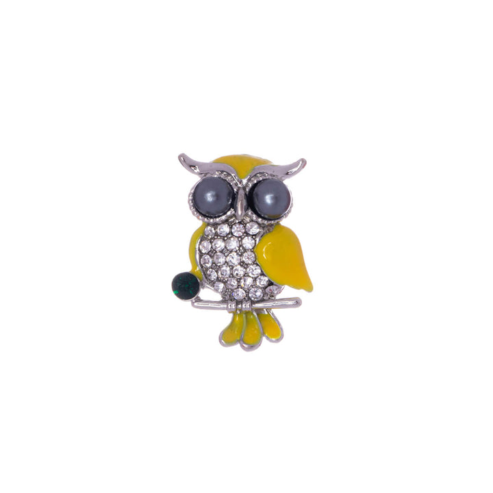 Glittering owl brooch