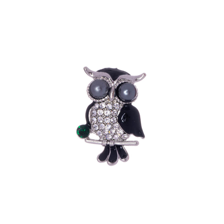 Glittering owl brooch