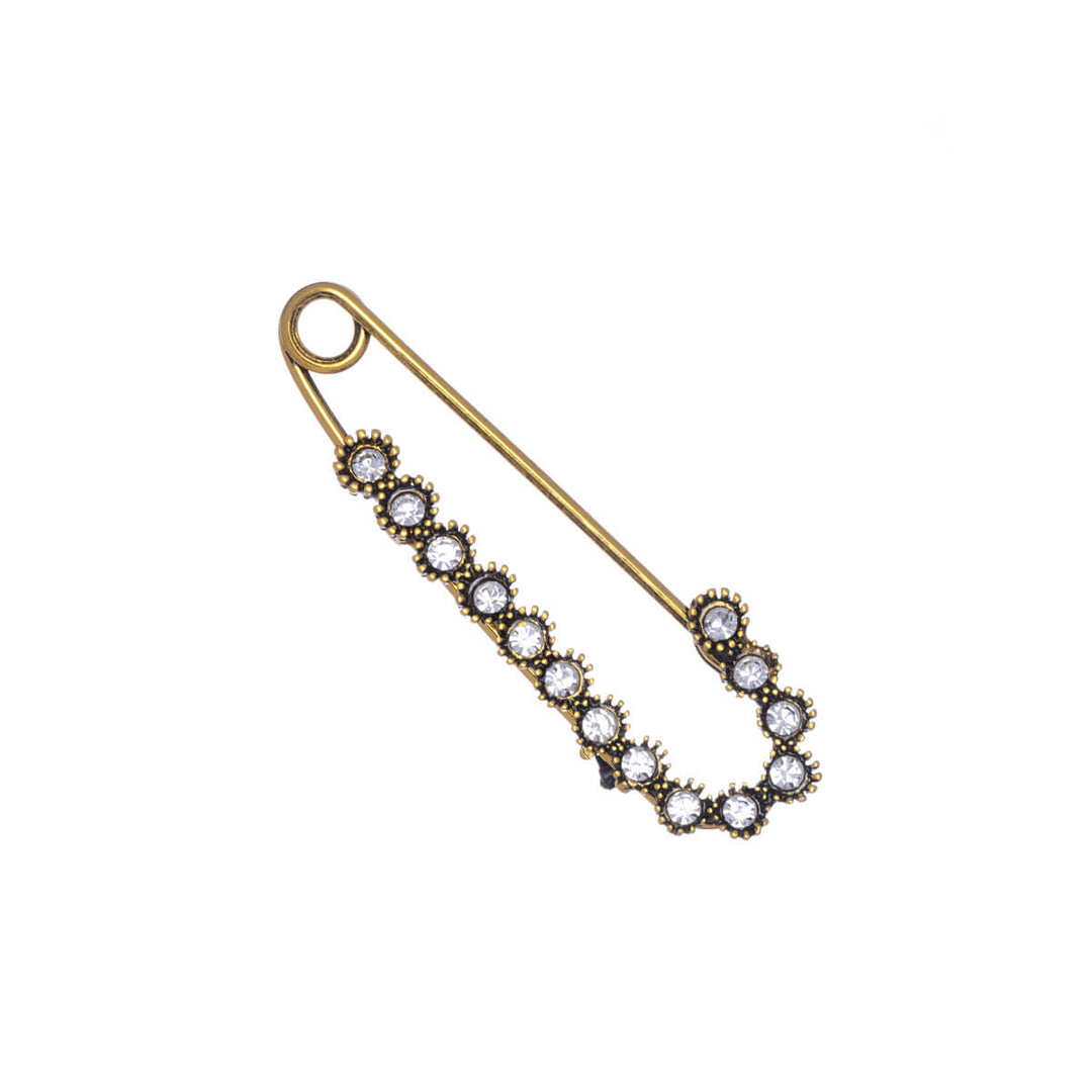 A glittering rhinestone hook -up brooch