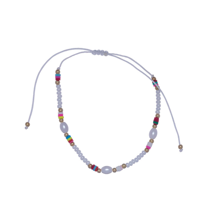 Colorful adjustable ankle bracelet with beads - Ninja.fi