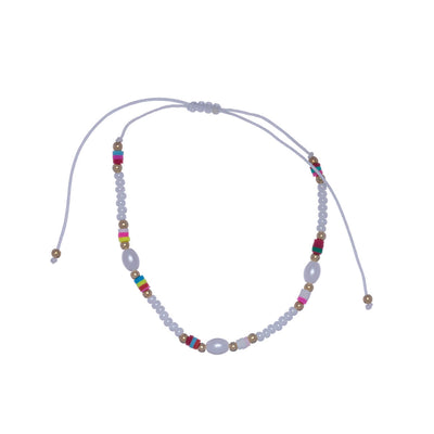 Colorful adjustable ankle jewelry with beads
