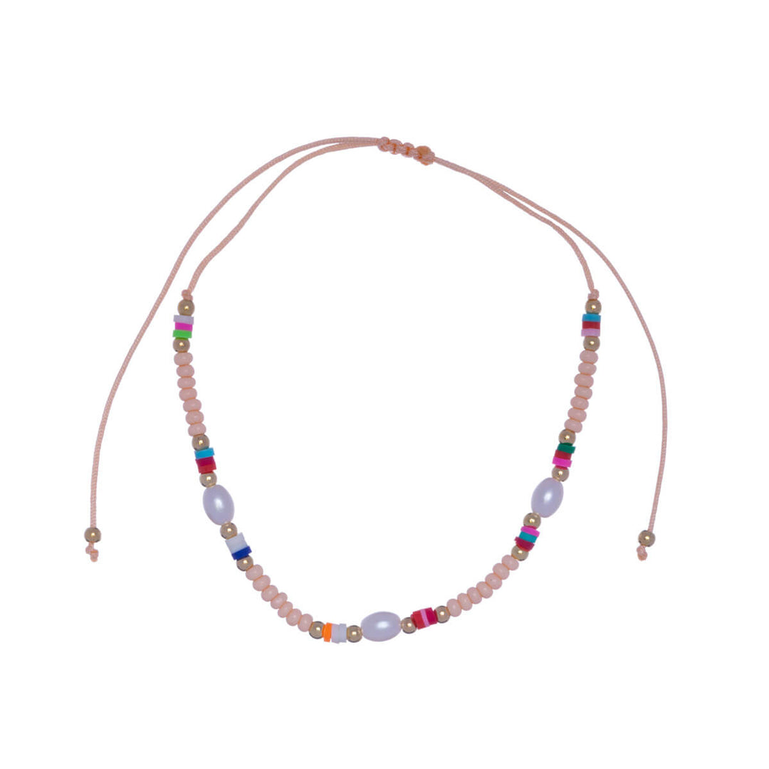 Colorful adjustable ankle bracelet with beads - Ninja.fi