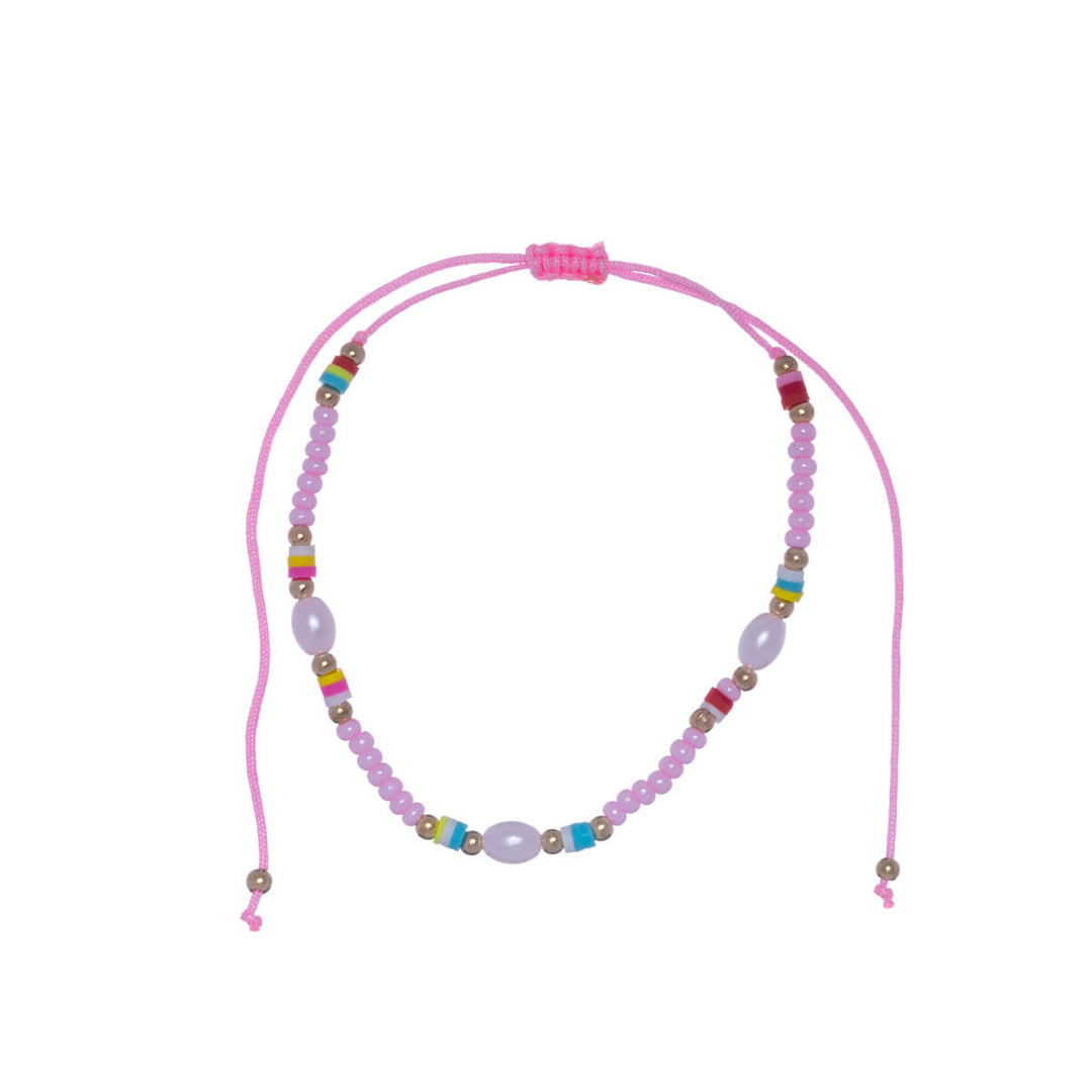 Colorful adjustable ankle bracelet with beads - Ninja.fi