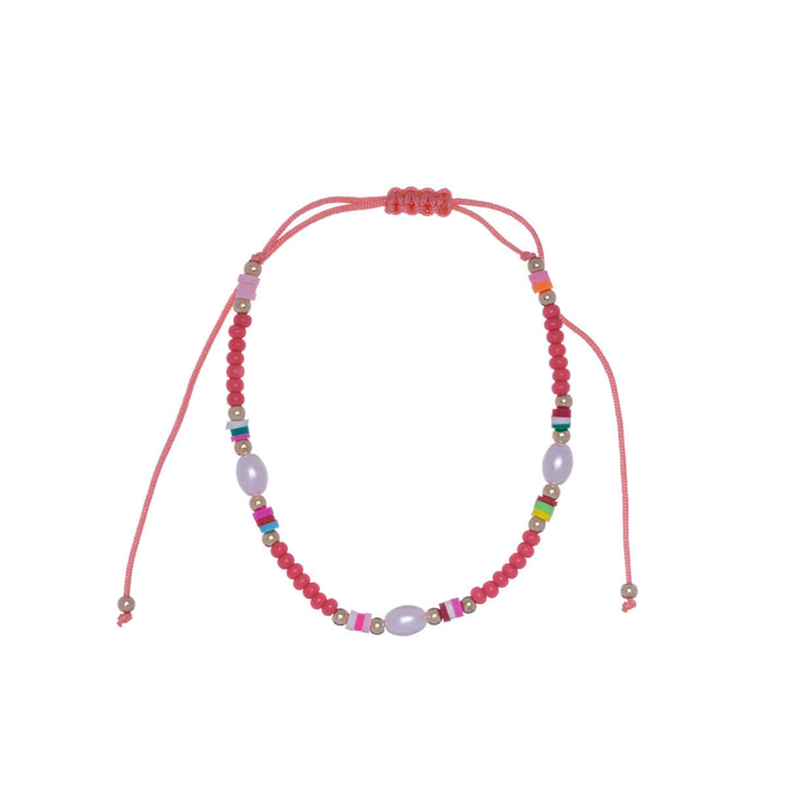 Colorful adjustable ankle bracelet with beads - Ninja.fi