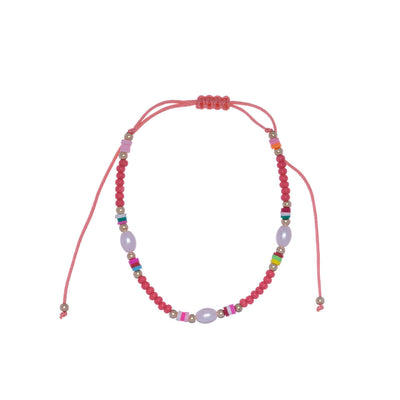 Colorful adjustable ankle jewelry with beads
