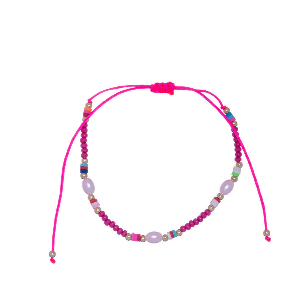 Colorful adjustable ankle bracelet with beads - Ninja.fi