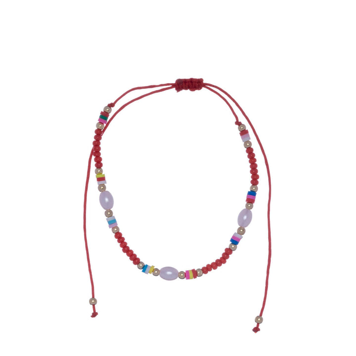Colorful adjustable ankle bracelet with beads - Ninja.fi