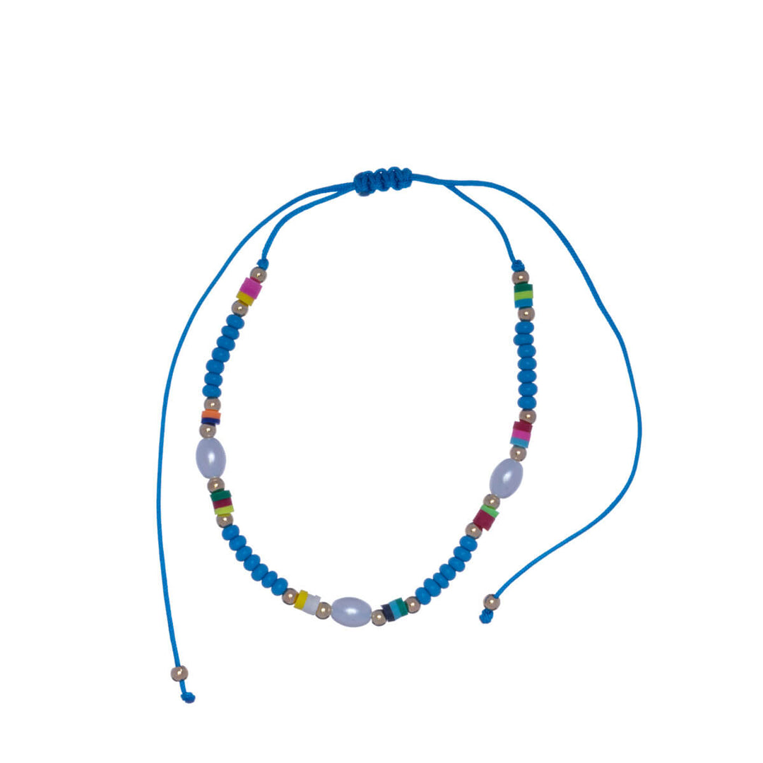 Colorful adjustable ankle bracelet with beads - Ninja.fi