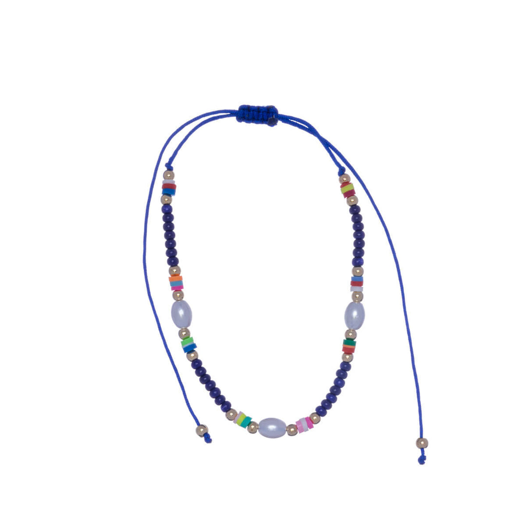 Colorful adjustable ankle bracelet with beads - Ninja.fi