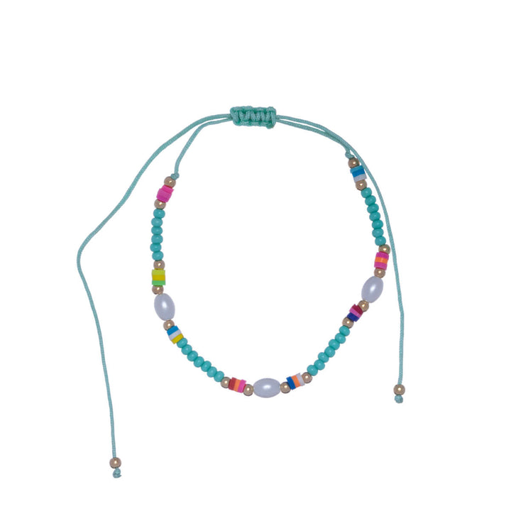 Colorful adjustable ankle bracelet with beads - Ninja.fi
