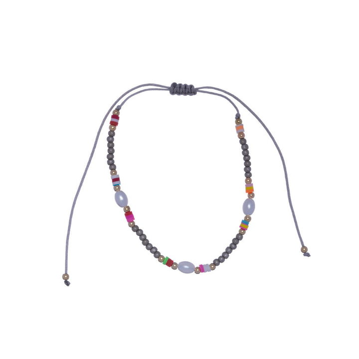 Colorful adjustable ankle bracelet with beads - Ninja.fi