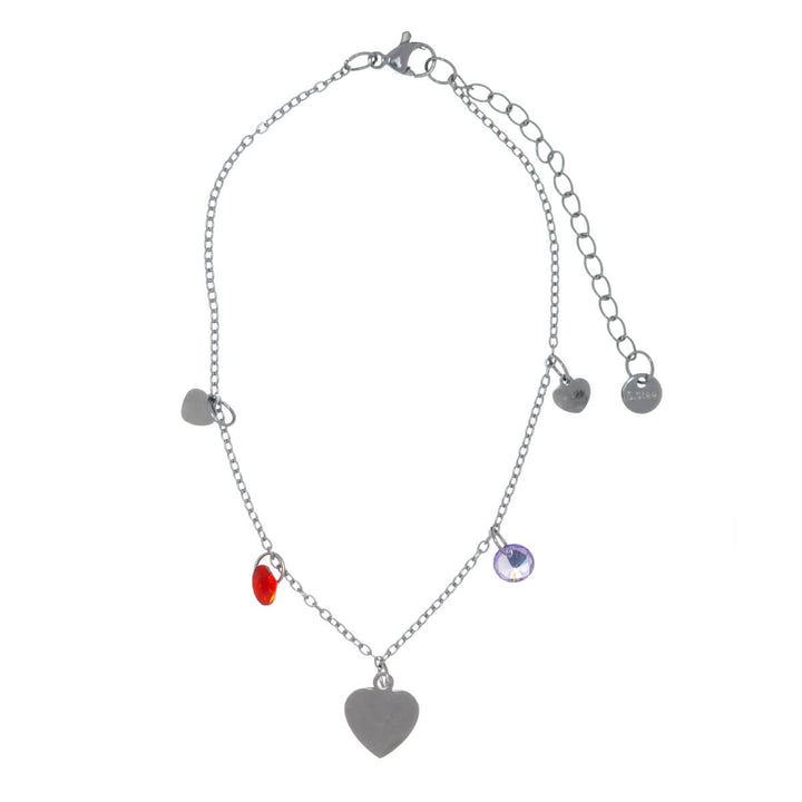 Stål Ankle Chain Heart Pendants Ankel smycken (Steel 316L)