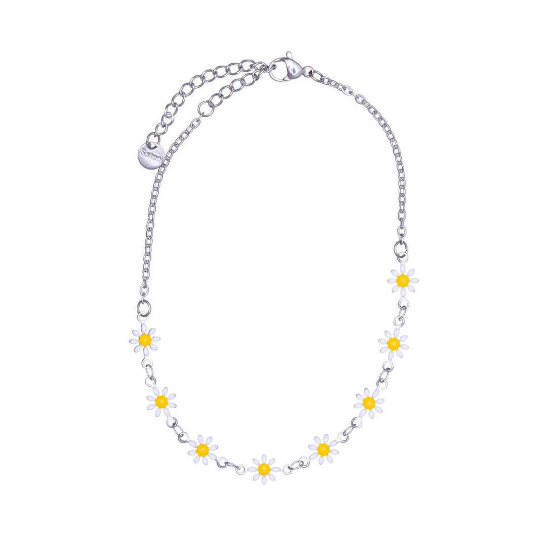 Daisy ankelkedja ankelarmband i stål (Stål 316L)