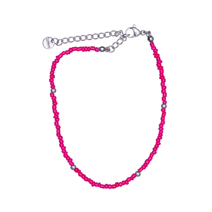 Steel ankle chain with small coloured beads (Steel 316L)