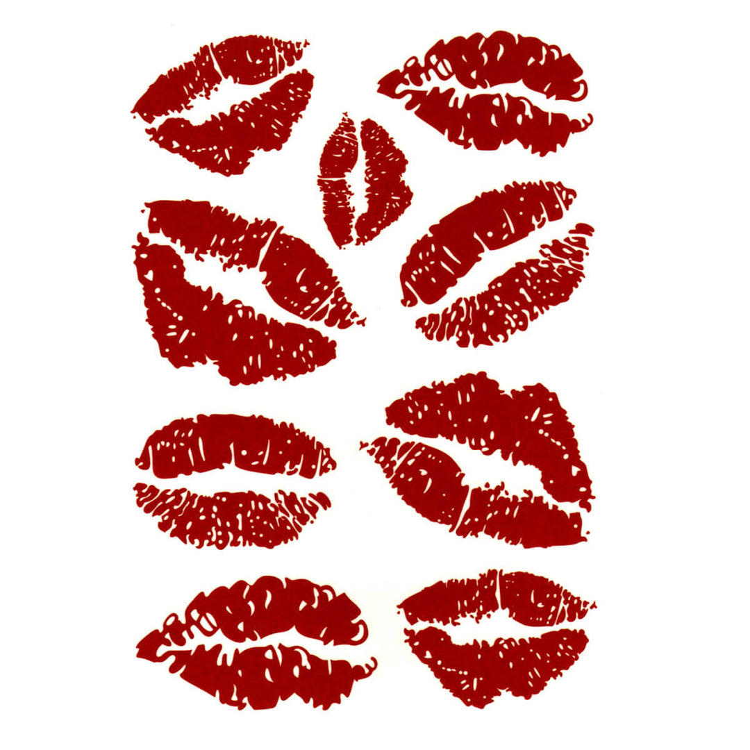 Transfer tattoo red lip 9pcs sheet