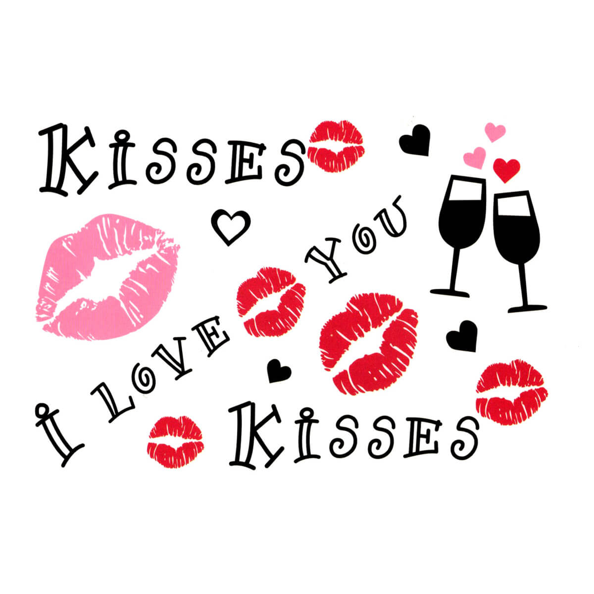 Transfer tattoo love kiss and lip 11pcs sheet