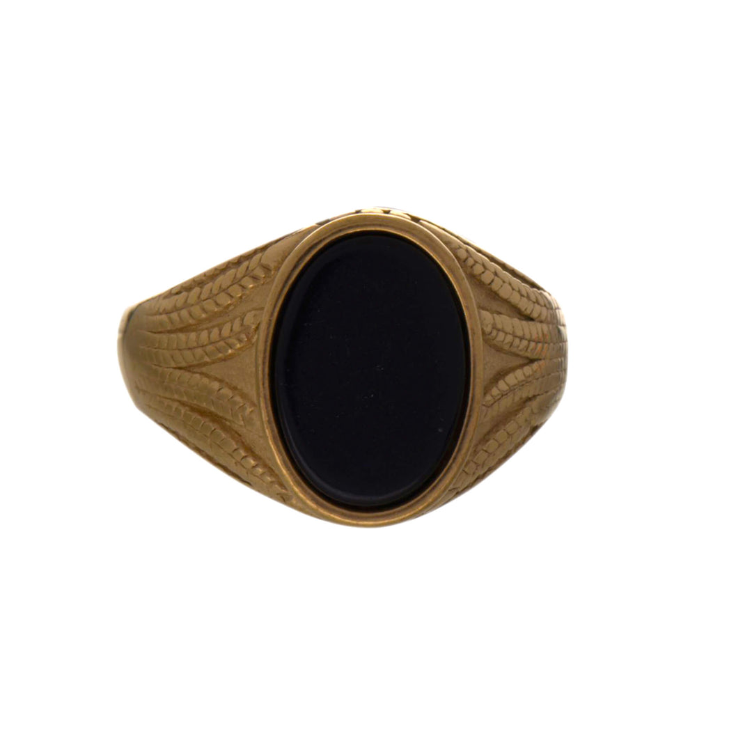 Black stoned wedding ring (steel 316L)