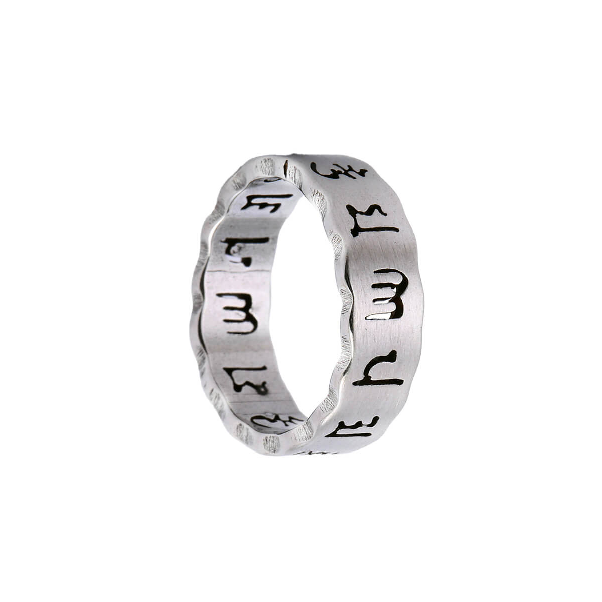 Textured brushed steel ring 6mm (steel 316L)