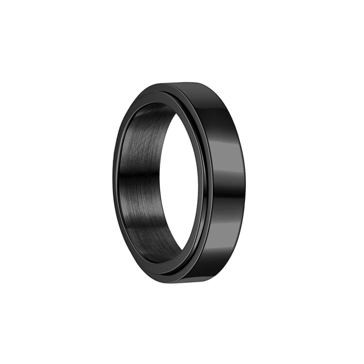 Black Golden Spinning Spinner Ring (Steel)