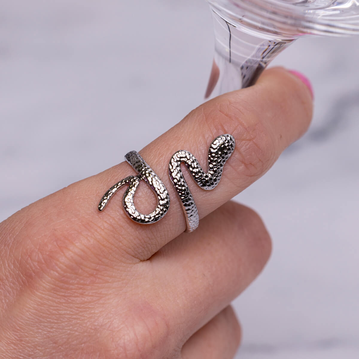 Snake ring enkel storlek stålring (Stål 316L)