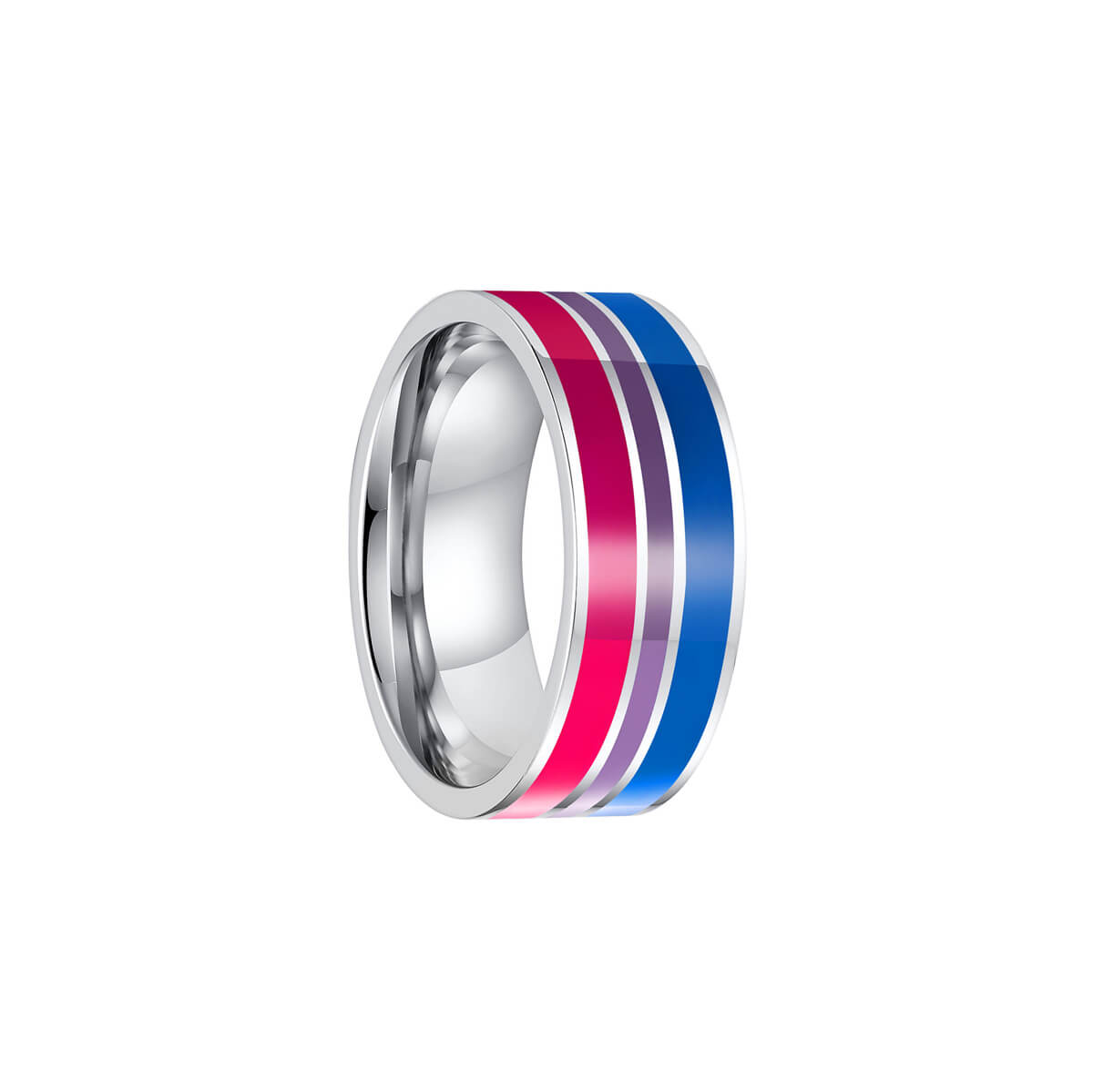 Rainbow Steel Ring Pride Ring 8mm (Steel 316L)