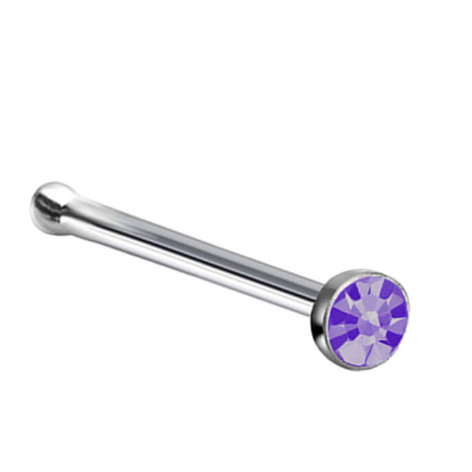 Nostril with stone spherical pin (Steel 316L)