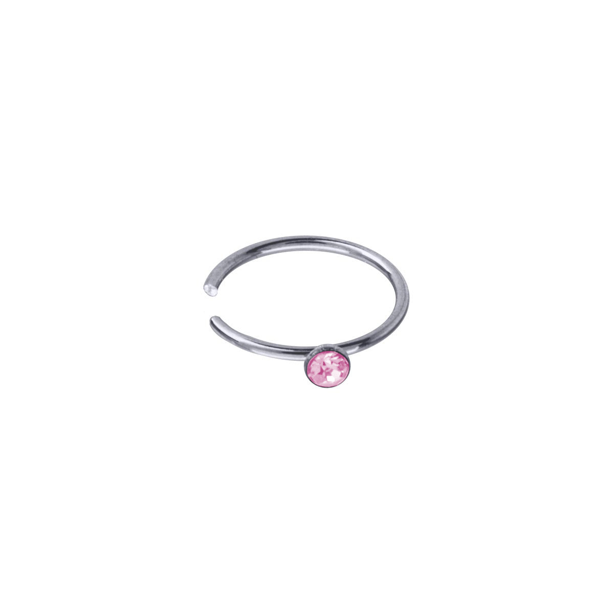 Nose ring with stone 0.5mm 8mm (Steel 316L)
