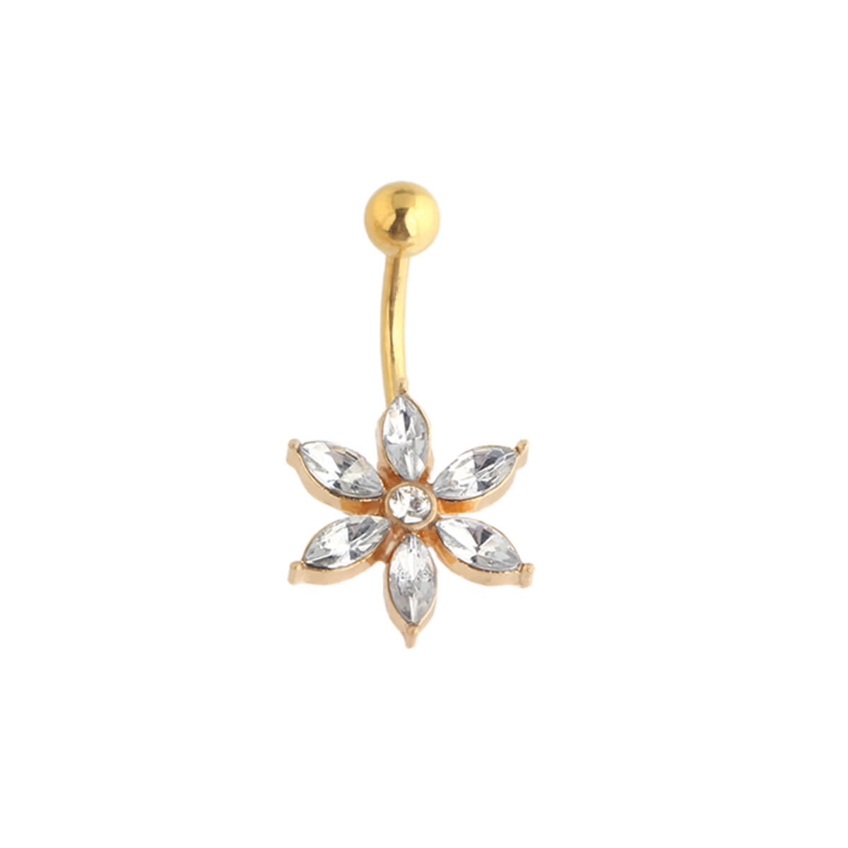 Zirconia Flower Pole Jewelry (Surgery Steel 316L)