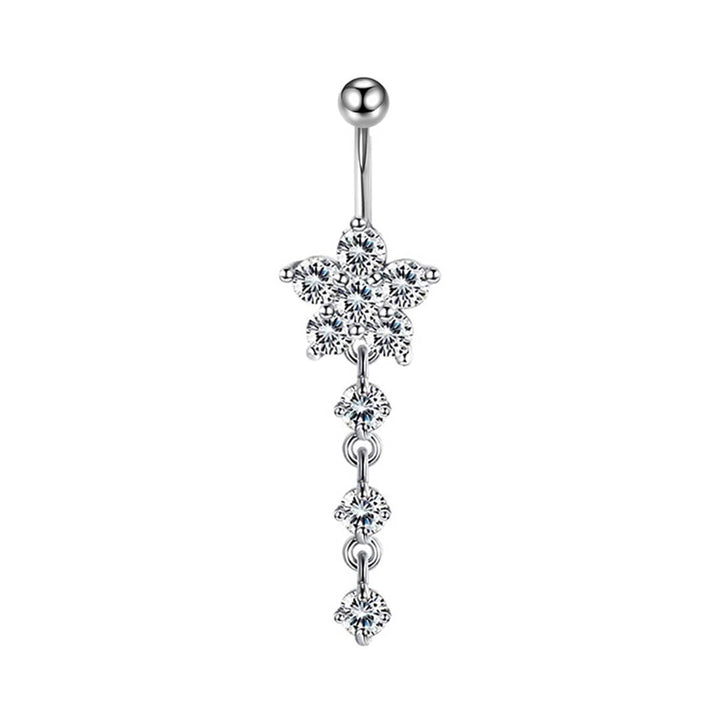 Armring med blomma i zirkonia (stål 316L)