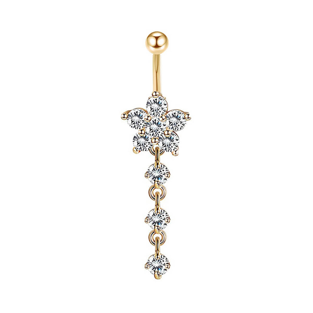 Armring med blomma i zirkonia (stål 316L)