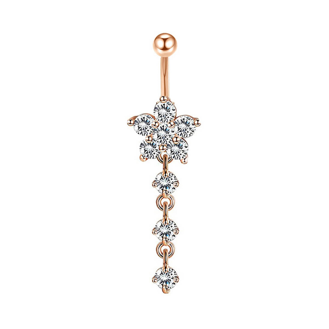Armring med blomma i zirkonia (stål 316L)