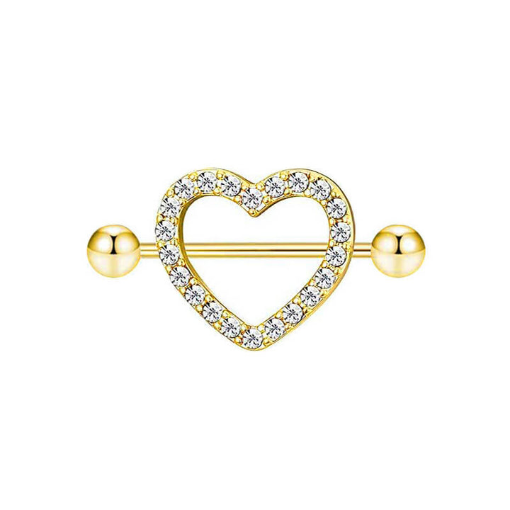 Zirconia heart nipple bracelet (steel 316L)