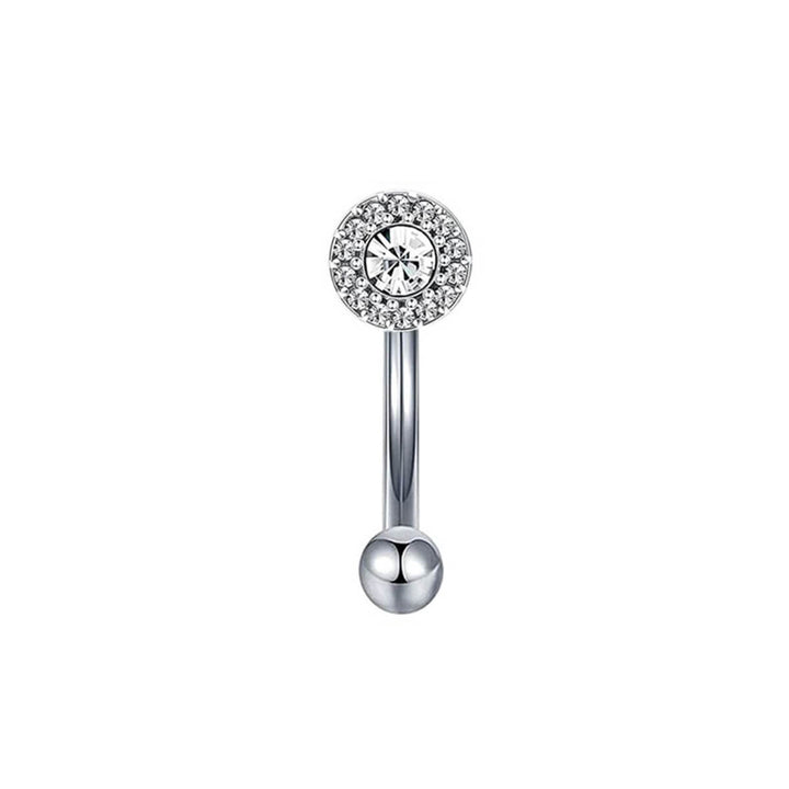 Zirconia embellished eyebrow stud 1.2mm x 8mm (steel 316L)