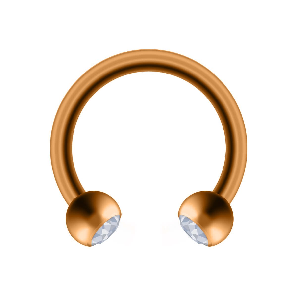 Horseshoe Gilded with Stones 1,2 mm (Steel 316L)