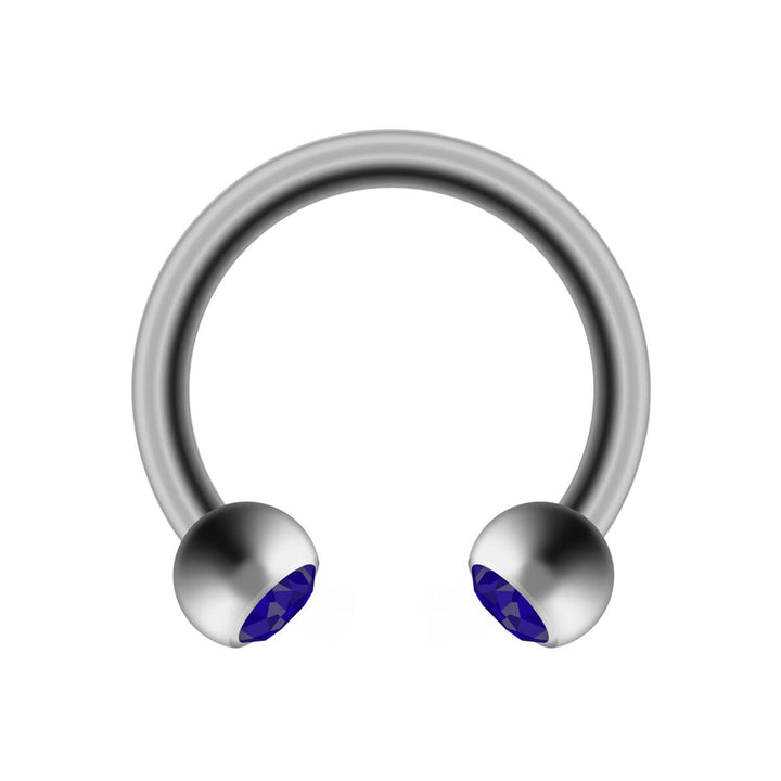 Horseshoe with stones 1.2mm (Steel 316L)