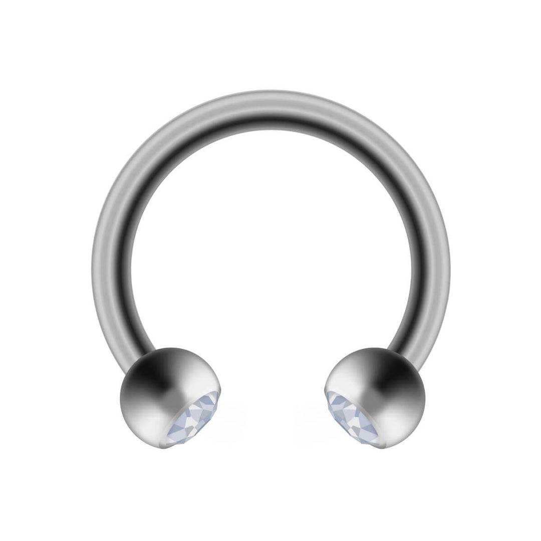 Horseshoe with stones 1.2mm (Steel 316L)