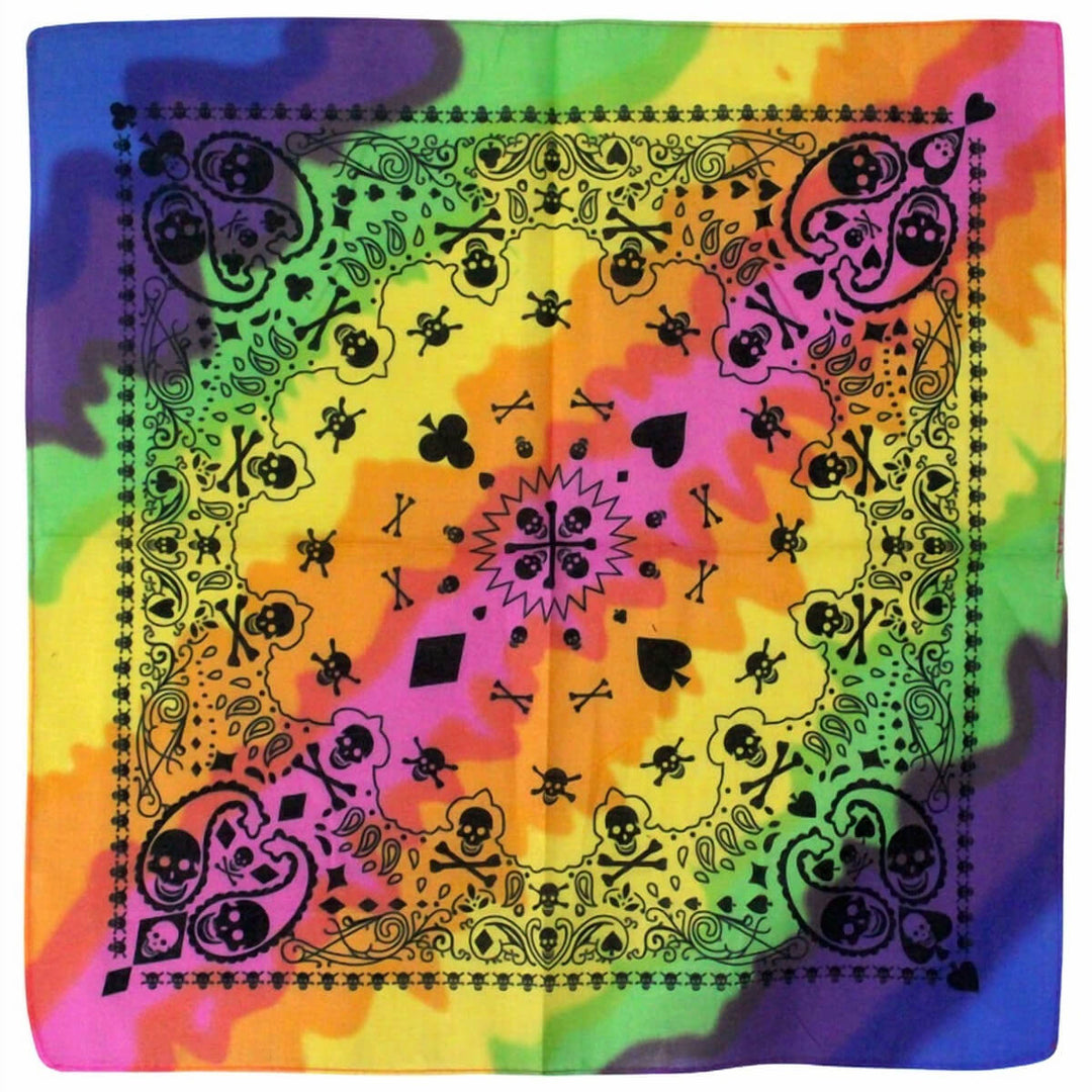 Multicoloured skull bandana scarf